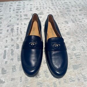 Chanel navy loafers